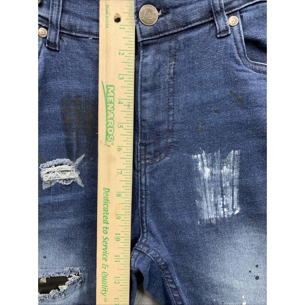 Brooklyn State Denim Jeans Men's Size 34 Blue Distressed Destroyed - Picture 5 of 16